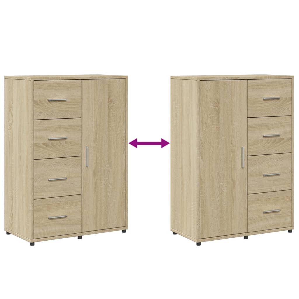 Dressoir 60x31x84 cm bewerkt hout sonoma eikenkleurig is nu te koop bij PeponiXL, paradijselijk wonen!