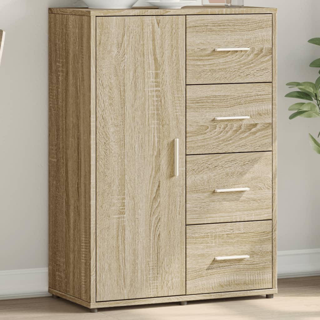 Dressoir 60x31x84 cm bewerkt hout sonoma eikenkleurig is nu te koop bij PeponiXL, paradijselijk wonen!