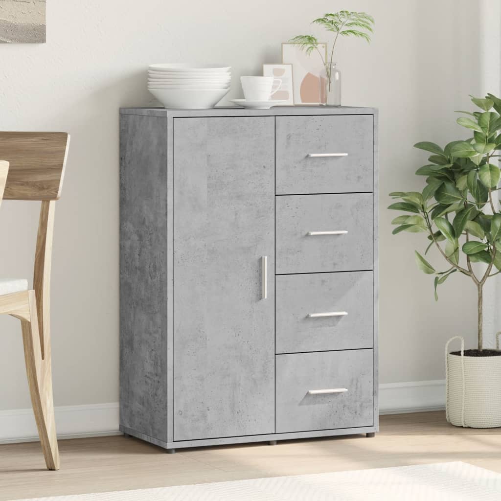Dressoir 60x31x84 cm bewerkt hout betongrijs is nu te koop bij PeponiXL, paradijselijk wonen!