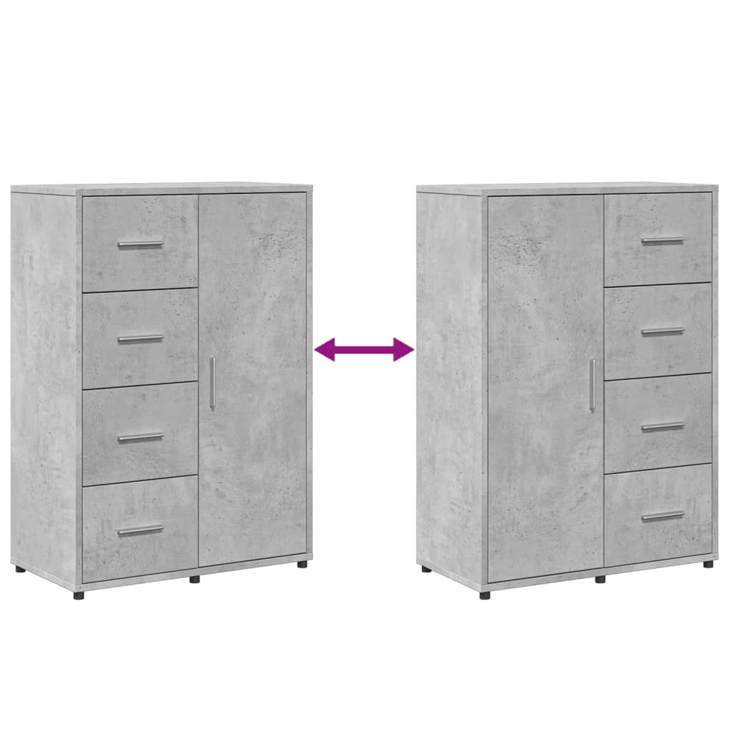 Dressoir 60x31x84 cm bewerkt hout betongrijs is nu te koop bij PeponiXL, paradijselijk wonen!