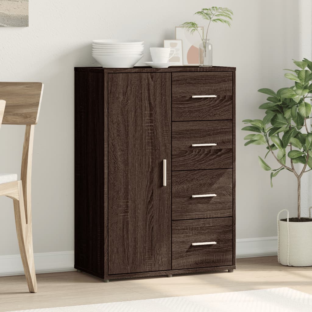 Dressoir 60x31x84 cm bewerkt hout bruin eikenkleur is nu te koop bij PeponiXL, paradijselijk wonen!