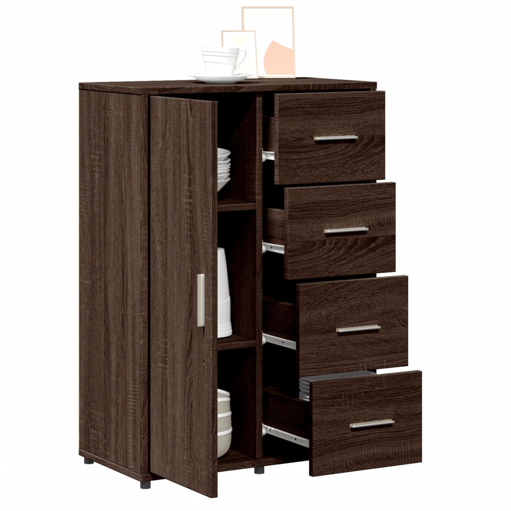 Dressoir 60x31x84 cm bewerkt hout bruin eikenkleur is nu te koop bij PeponiXL, paradijselijk wonen!