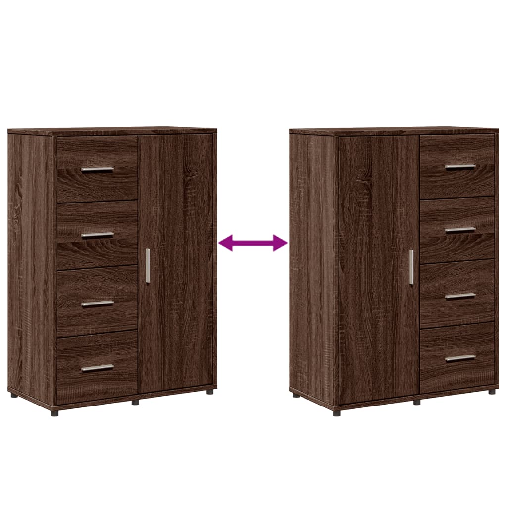Dressoir 60x31x84 cm bewerkt hout bruin eikenkleur is nu te koop bij PeponiXL, paradijselijk wonen!