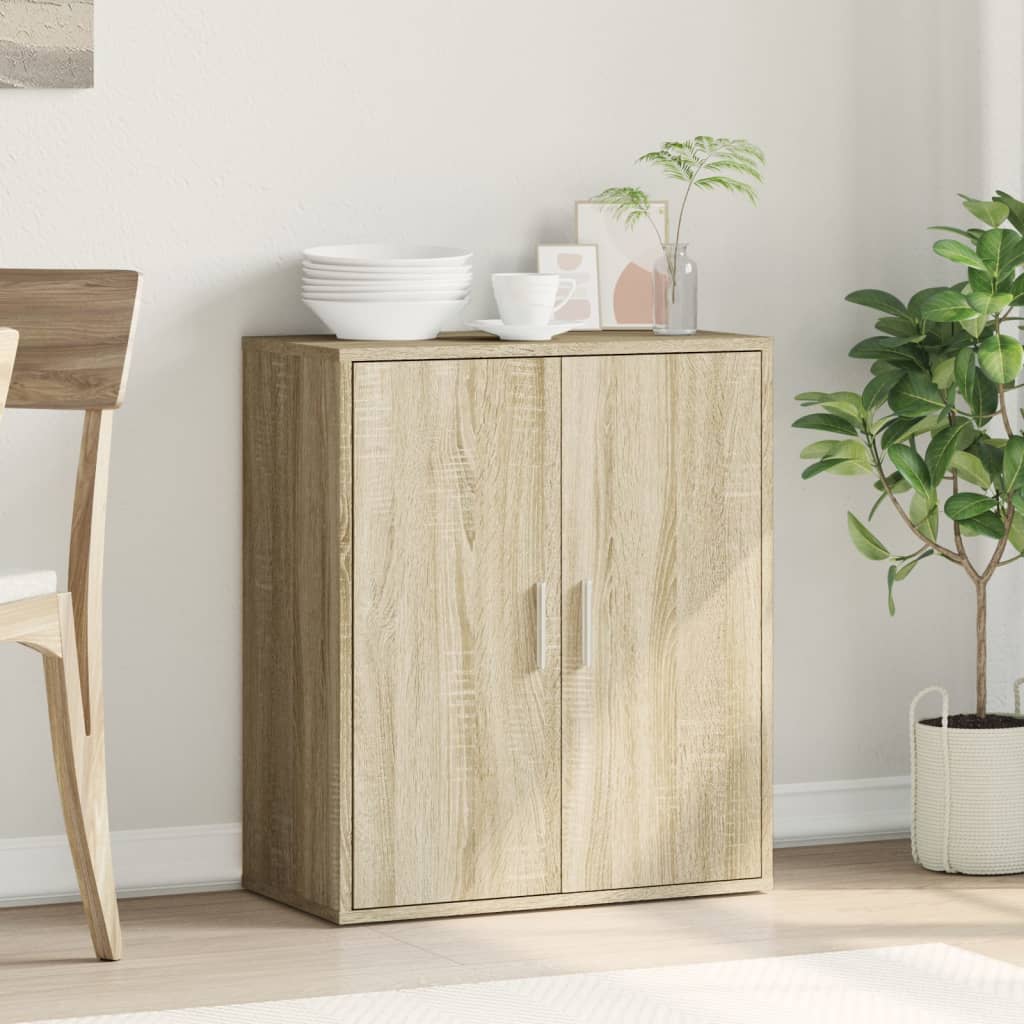 Dressoir 79x38x80 cm bewerkt hout sonoma eikenkleurig is nu te koop bij PeponiXL, paradijselijk wonen!