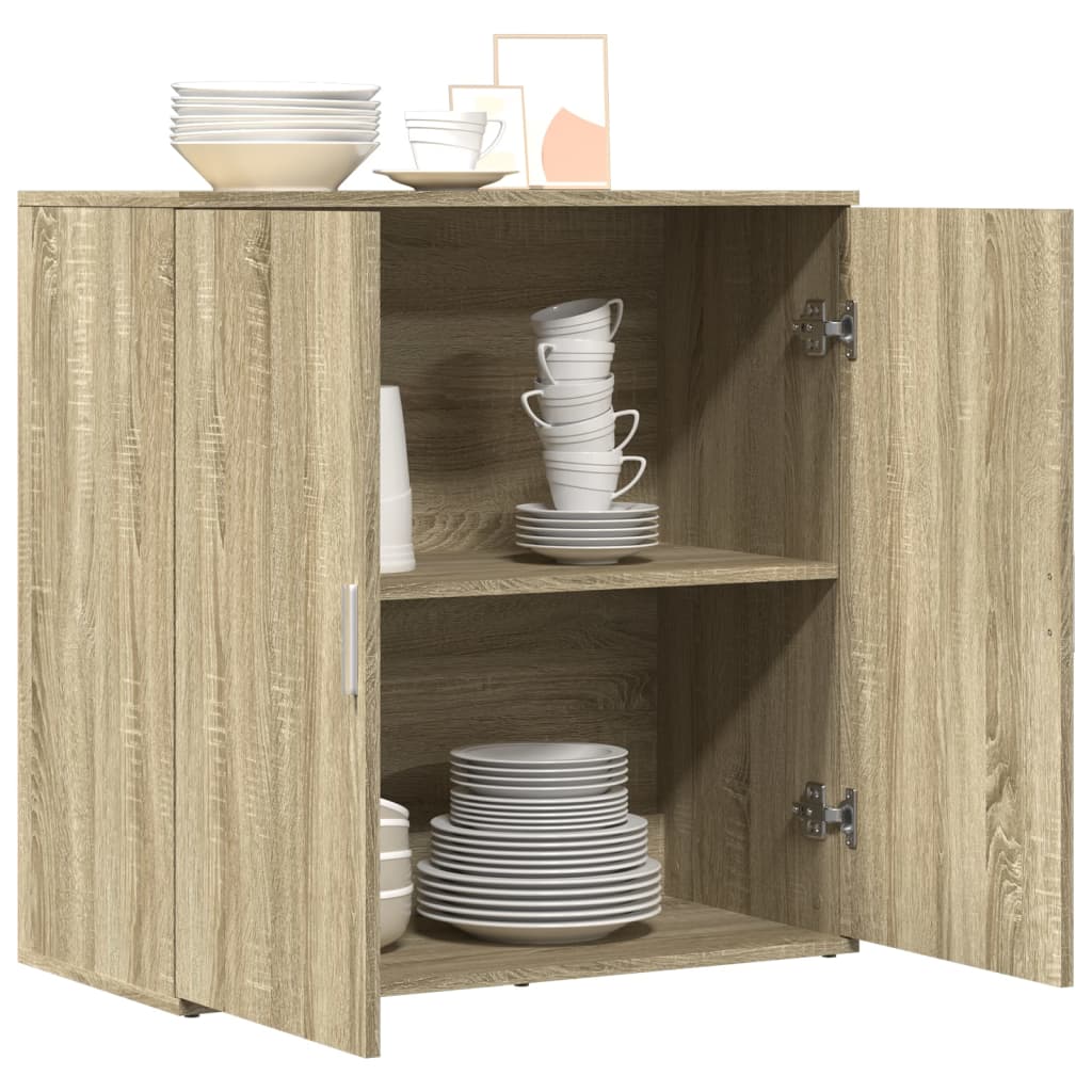 Dressoir 79x38x80 cm bewerkt hout sonoma eikenkleurig is nu te koop bij PeponiXL, paradijselijk wonen!