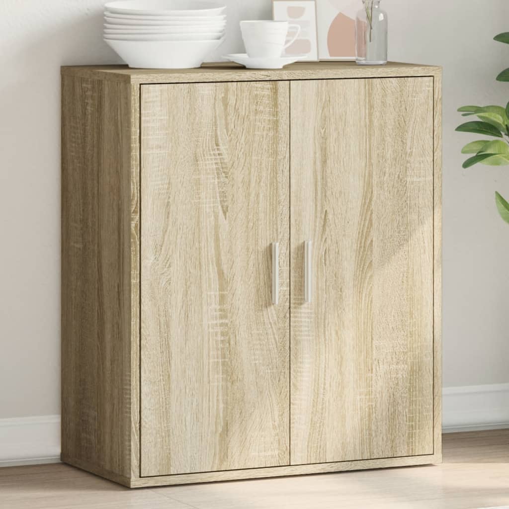 Dressoir 79x38x80 cm bewerkt hout sonoma eikenkleurig is nu te koop bij PeponiXL, paradijselijk wonen!