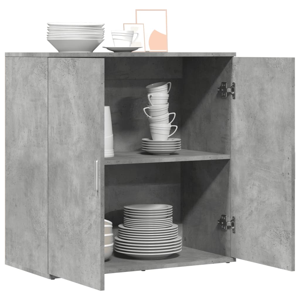 Dressoir 79x38x80 cm bewerkt hout betongrijs is nu te koop bij PeponiXL, paradijselijk wonen!