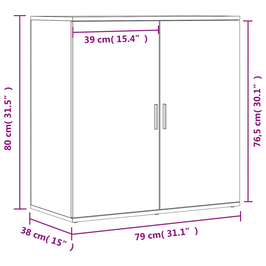 Dressoir 79x38x80 cm bewerkt hout betongrijs is nu te koop bij PeponiXL, paradijselijk wonen!