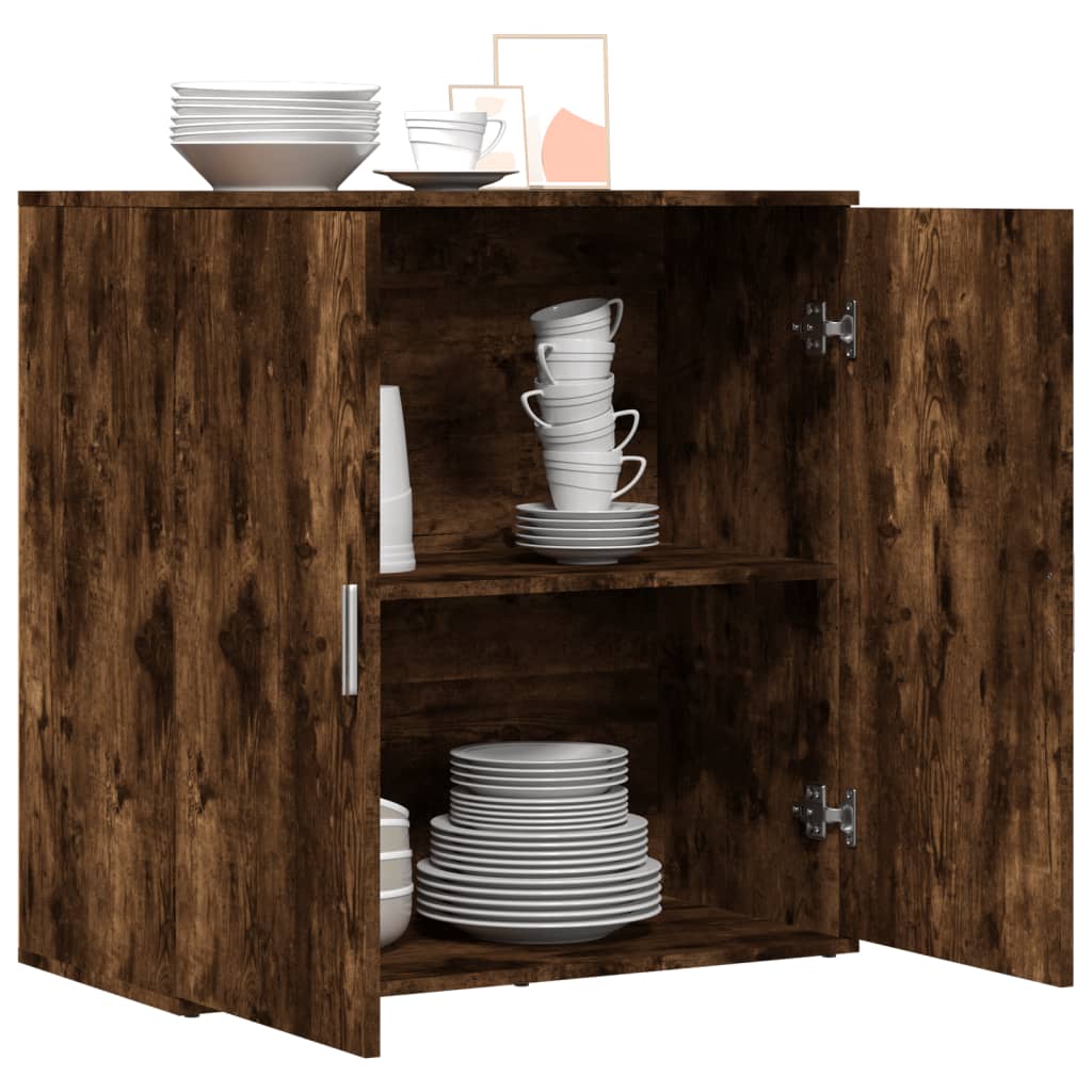Dressoir 79x38x80 cm bewerkt hout gerookt eikenkleurig is nu te koop bij PeponiXL, paradijselijk wonen!