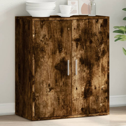 Dressoir 79x38x80 cm bewerkt hout gerookt eikenkleurig is nu te koop bij PeponiXL, paradijselijk wonen!