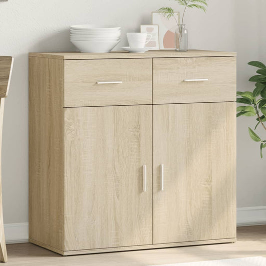 Dressoir 79x38x80 cm bewerkt hout sonoma eikenkleurig is nu te koop bij PeponiXL, paradijselijk wonen!