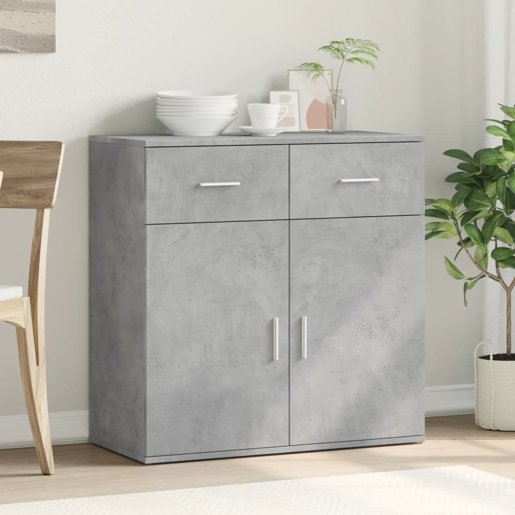 Dressoir 79x38x80 cm bewerkt hout betongrijs is nu te koop bij PeponiXL, paradijselijk wonen!