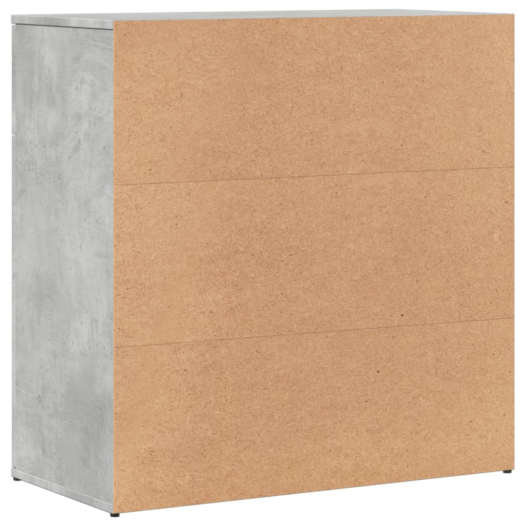 Dressoir 79x38x80 cm bewerkt hout betongrijs is nu te koop bij PeponiXL, paradijselijk wonen!