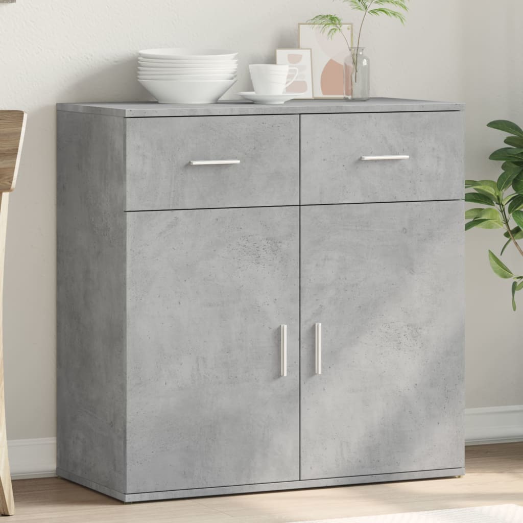 Dressoir 79x38x80 cm bewerkt hout betongrijs is nu te koop bij PeponiXL, paradijselijk wonen!