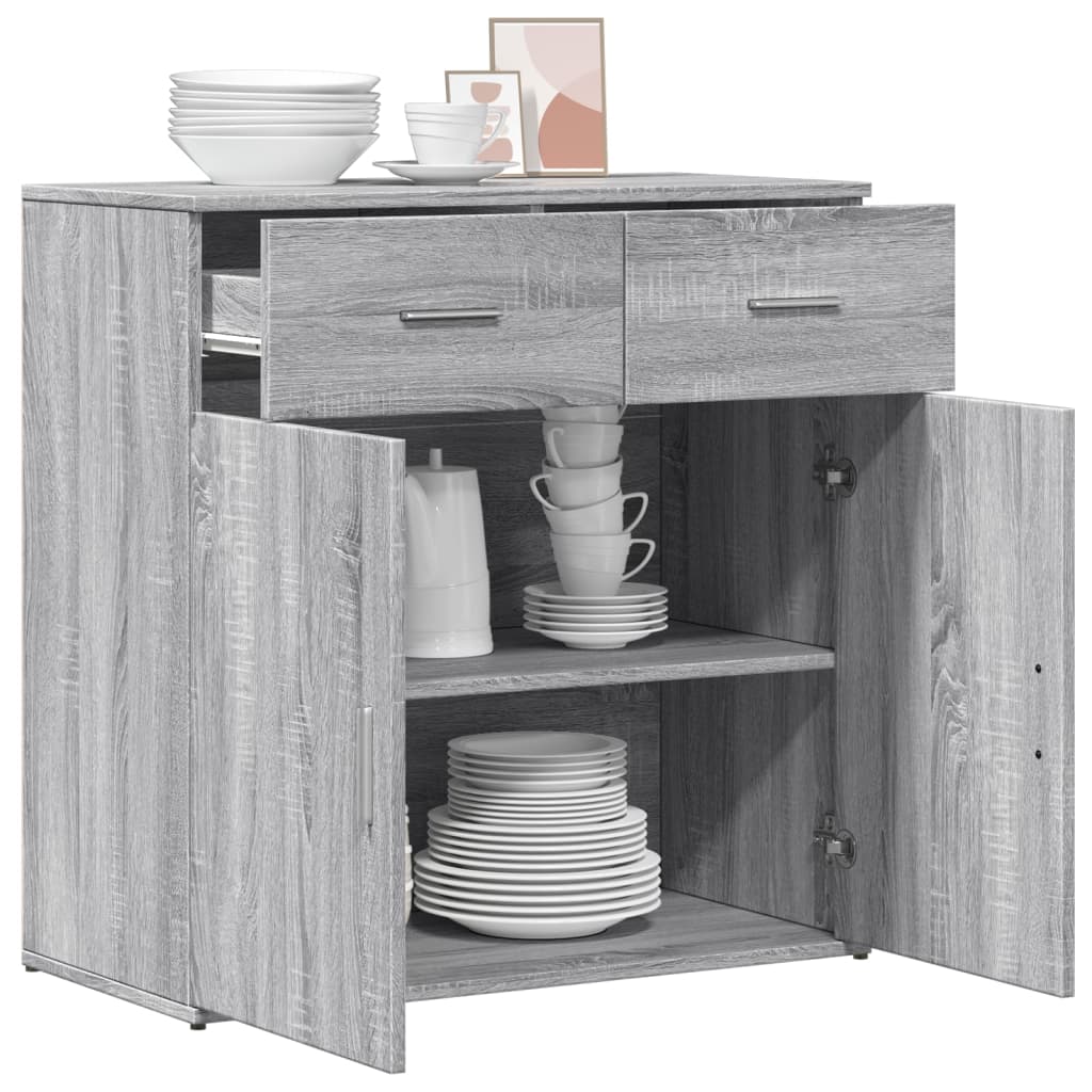 Dressoir 79x38x80 cm bewerkt hout grijs sonoma is nu te koop bij PeponiXL, paradijselijk wonen!