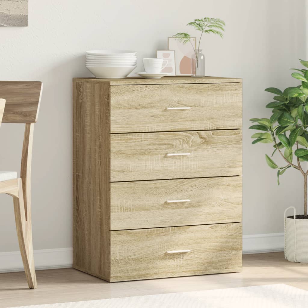 Dressoir 60x39x80 cm bewerkt hout sonoma eikenkleurig is nu te koop bij PeponiXL, paradijselijk wonen!