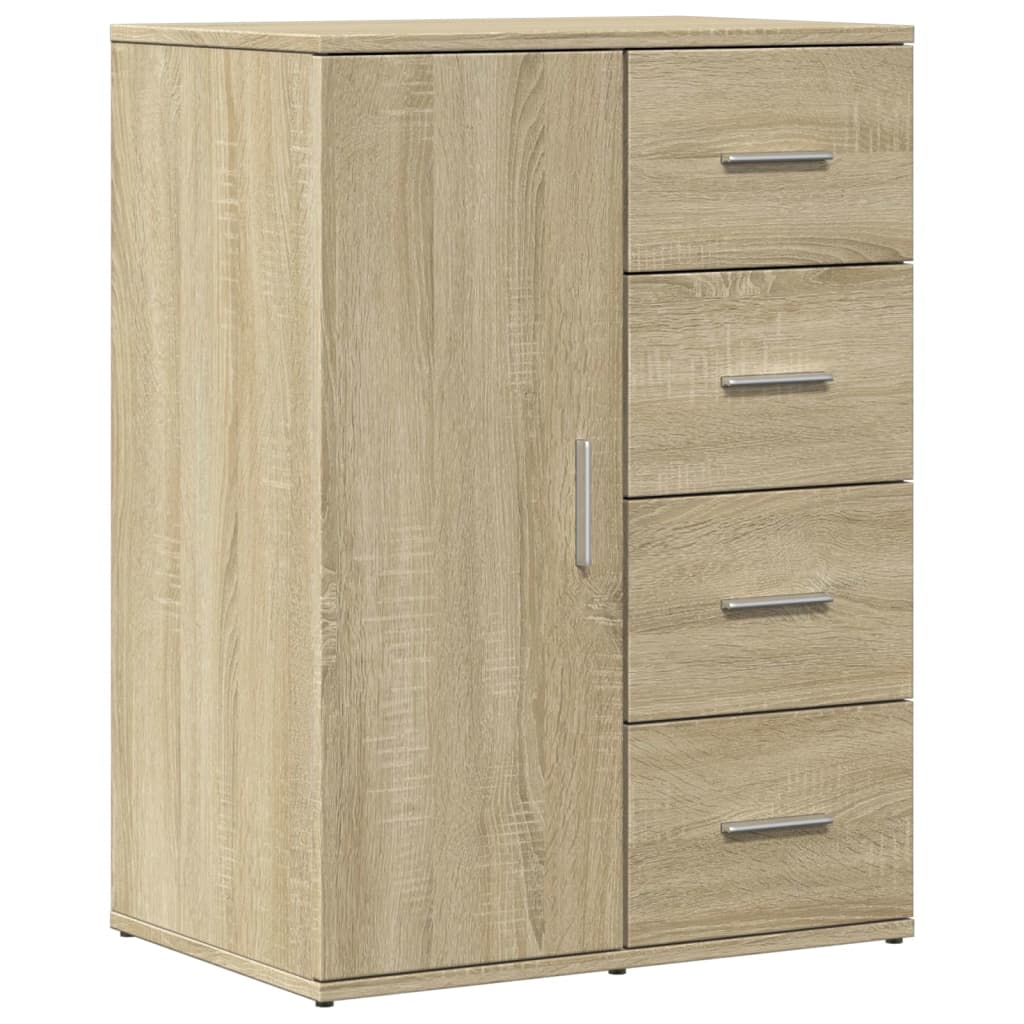 Dressoir 59x39x80 cm bewerkt hout sonoma eikenkleurig is nu te koop bij PeponiXL, paradijselijk wonen!