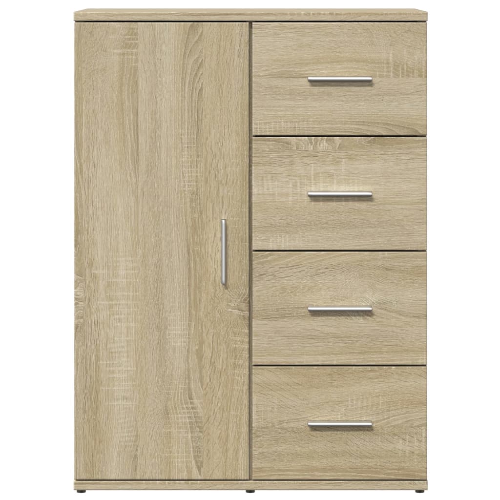 Dressoir 59x39x80 cm bewerkt hout sonoma eikenkleurig is nu te koop bij PeponiXL, paradijselijk wonen!
