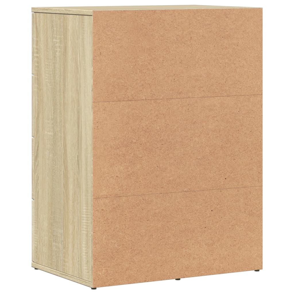 Dressoir 59x39x80 cm bewerkt hout sonoma eikenkleurig is nu te koop bij PeponiXL, paradijselijk wonen!