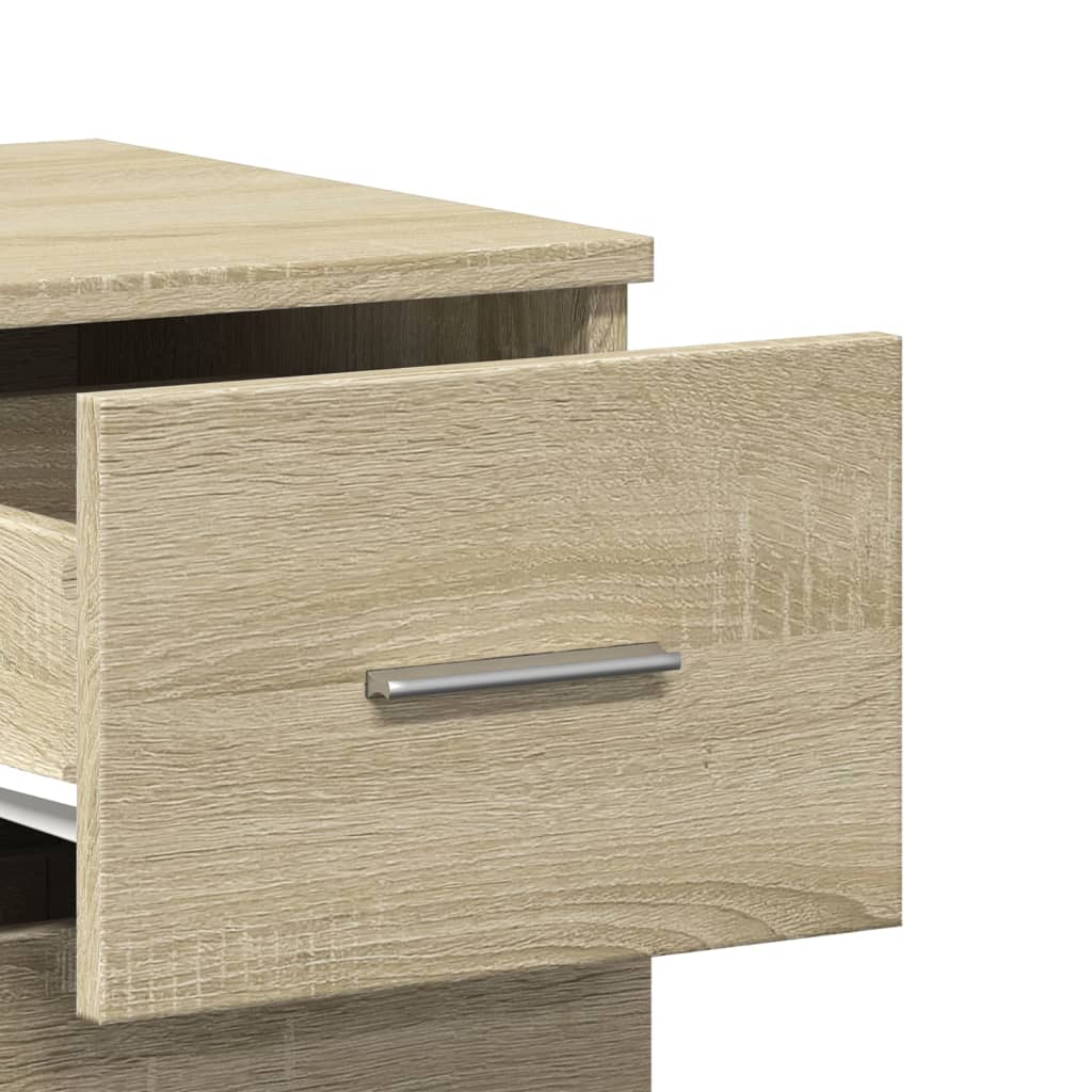 Dressoir 59x39x80 cm bewerkt hout sonoma eikenkleurig is nu te koop bij PeponiXL, paradijselijk wonen!