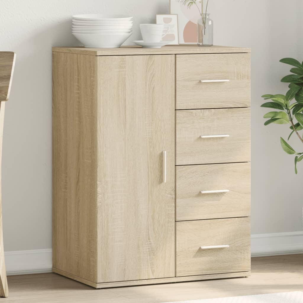 Dressoir 59x39x80 cm bewerkt hout sonoma eikenkleurig is nu te koop bij PeponiXL, paradijselijk wonen!