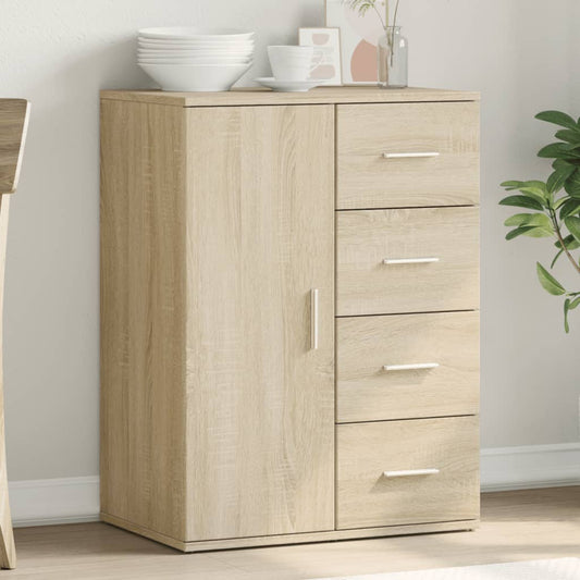 Dressoir 59x39x80 cm bewerkt hout sonoma eikenkleurig is nu te koop bij PeponiXL, paradijselijk wonen!