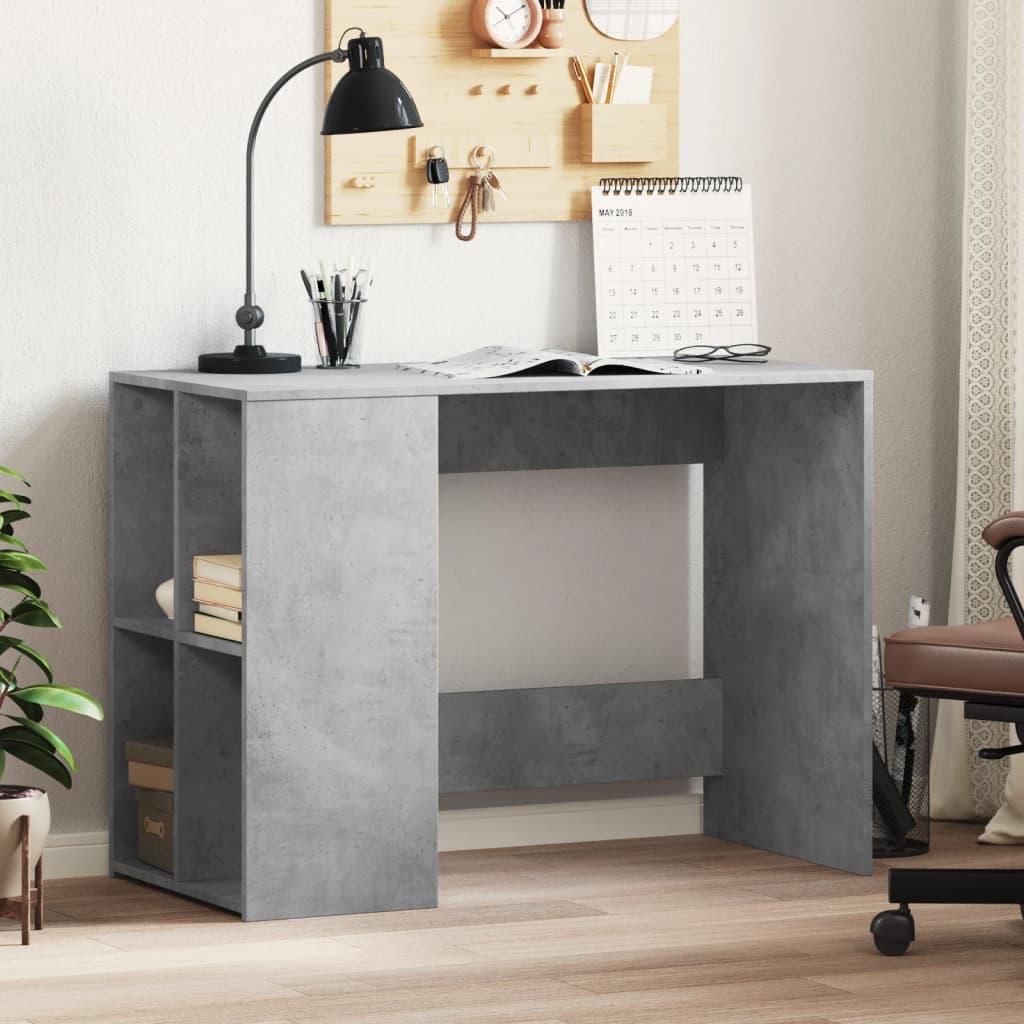 Bureau 102x50x75 cm bewerkt hout betongrijs is nu te koop bij PeponiXL, paradijselijk wonen!