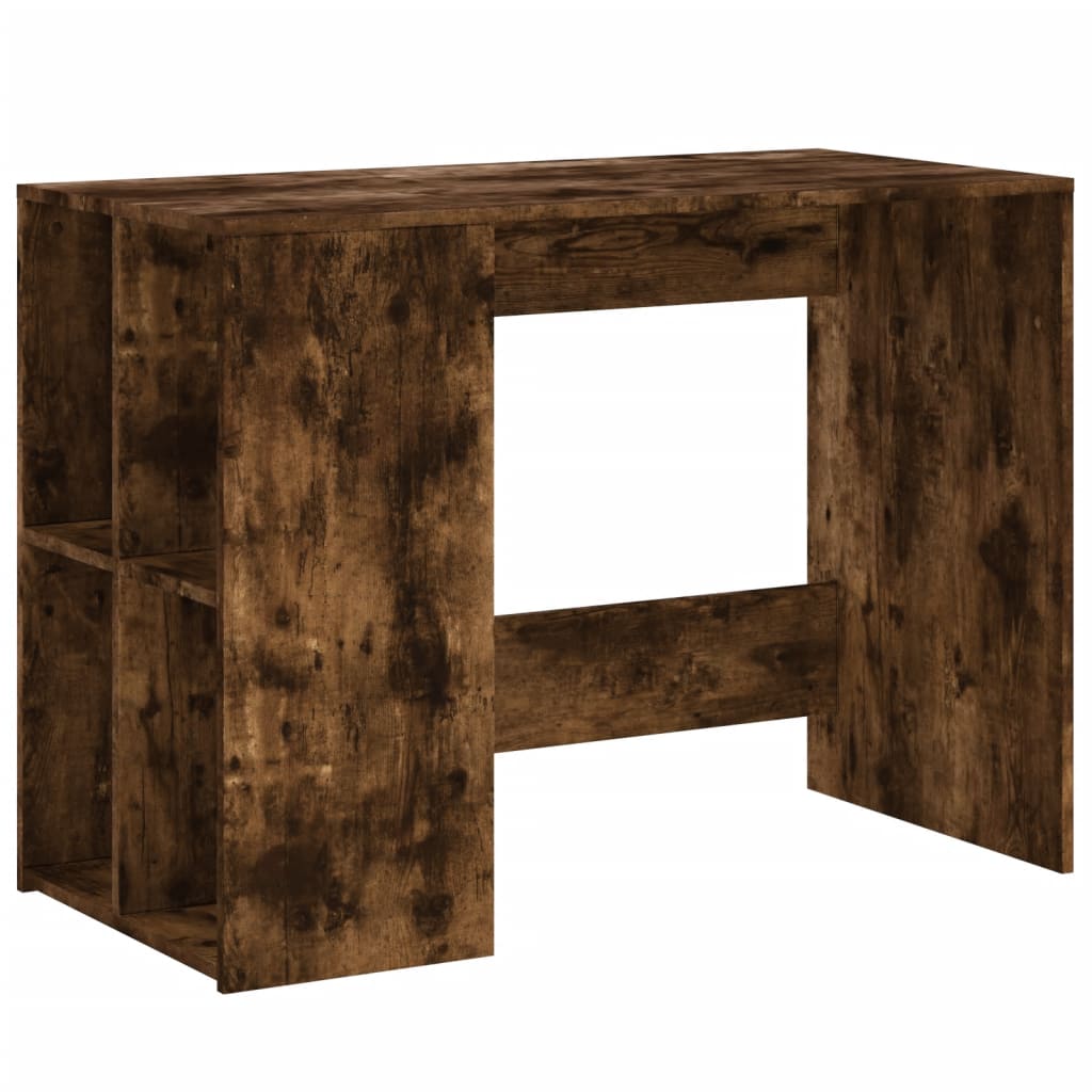 Bureau 102x50x75 cm bewerkt hout gerookt eikenkleurig is nu te koop bij PeponiXL, paradijselijk wonen!