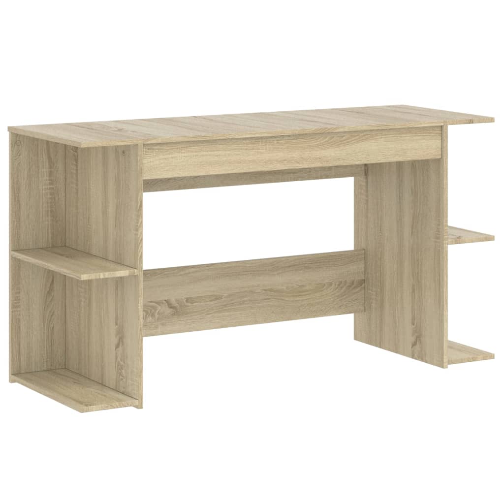 Bureau 140x50x75 cm bewerkt hout sonoma eikenkleurig is nu te koop bij PeponiXL, paradijselijk wonen!