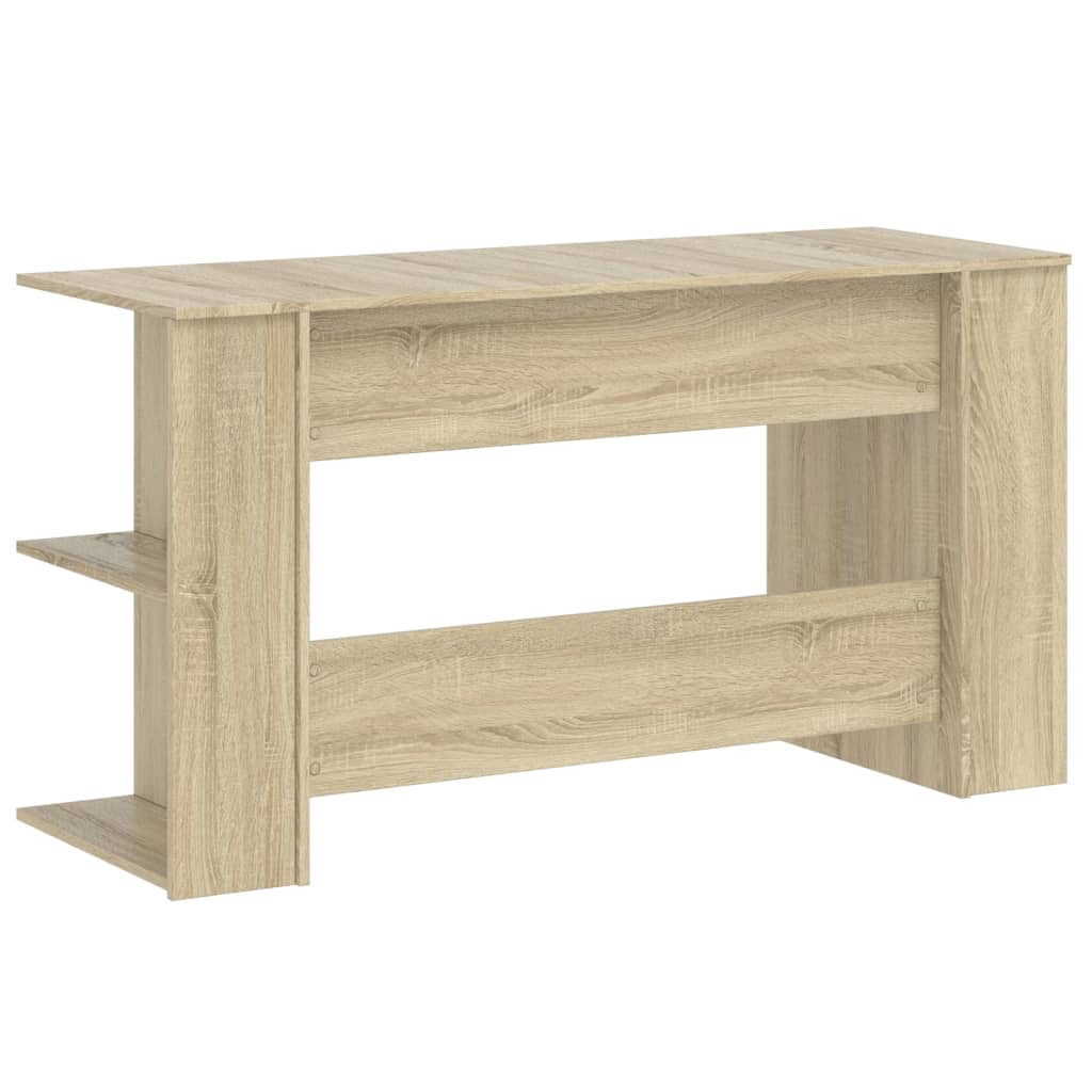 Bureau 140x50x75 cm bewerkt hout sonoma eikenkleurig is nu te koop bij PeponiXL, paradijselijk wonen!