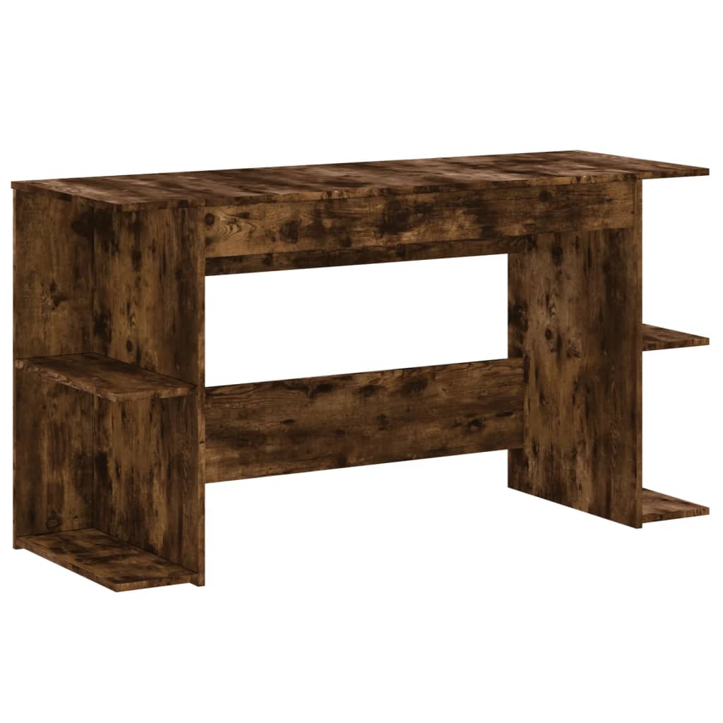 Bureau 140x50x75 cm bewerkt hout gerookt eikenkleurig is nu te koop bij PeponiXL, paradijselijk wonen!