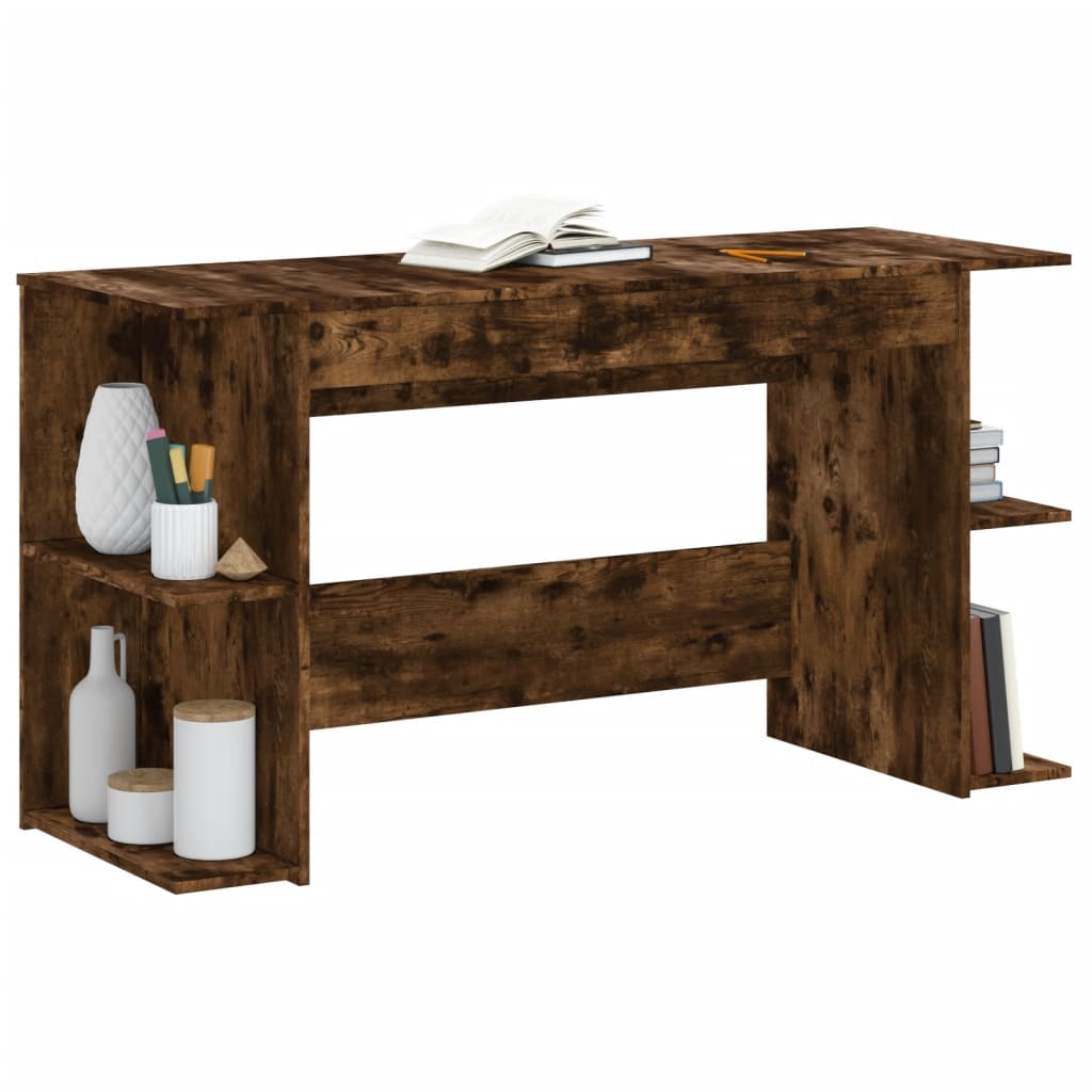 Bureau 140x50x75 cm bewerkt hout gerookt eikenkleurig is nu te koop bij PeponiXL, paradijselijk wonen!