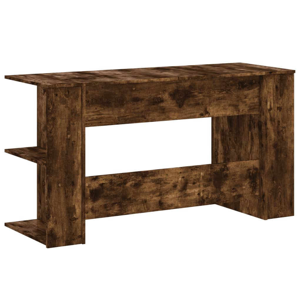 Bureau 140x50x75 cm bewerkt hout gerookt eikenkleurig is nu te koop bij PeponiXL, paradijselijk wonen!