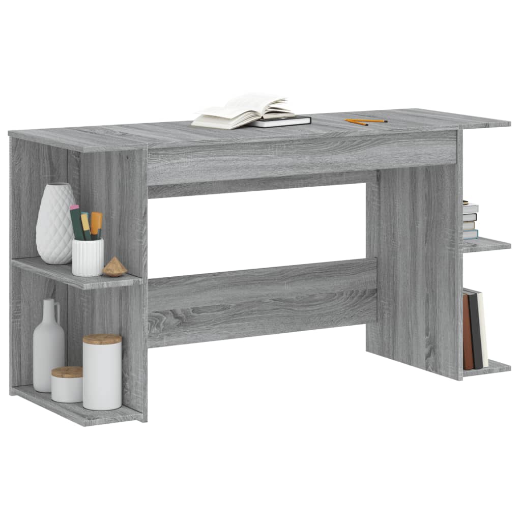 Bureau 140x50x75 cm bewerkt hout grijs sonoma eikenkleurig is nu te koop bij PeponiXL, paradijselijk wonen!
