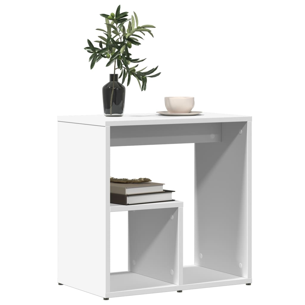 Bijzettafel 50x30x50 cm bewerkt hout wit is nu te koop bij PeponiXL, paradijselijk wonen!