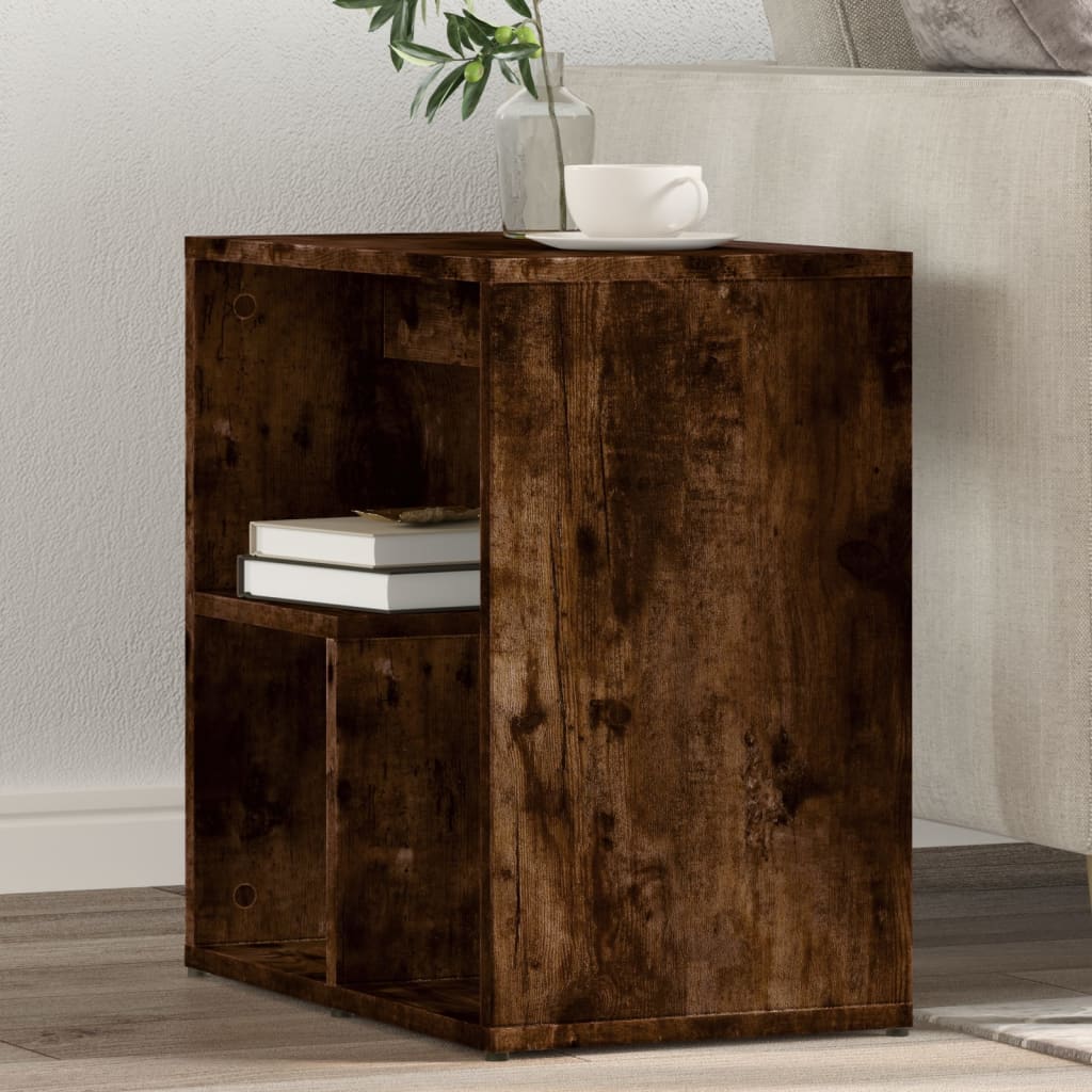 Bijzettafels 2 st 50x30x50 cm bewerkt hout gerookt eikenkleurig is nu te koop bij PeponiXL, paradijselijk wonen!