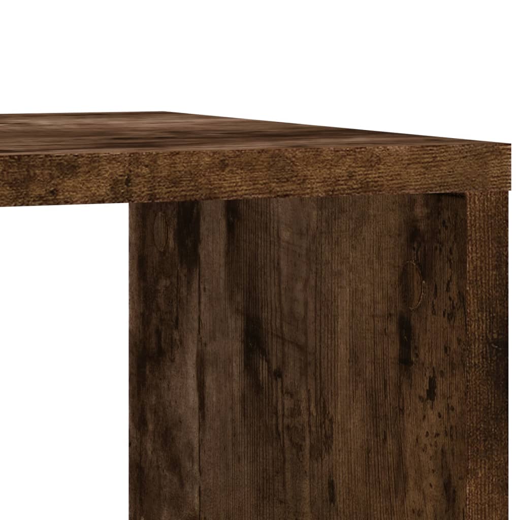 Bijzettafel met wieltjes 50x30x55 cm hout gerookt eikenkleurig is nu te koop bij PeponiXL, paradijselijk wonen!