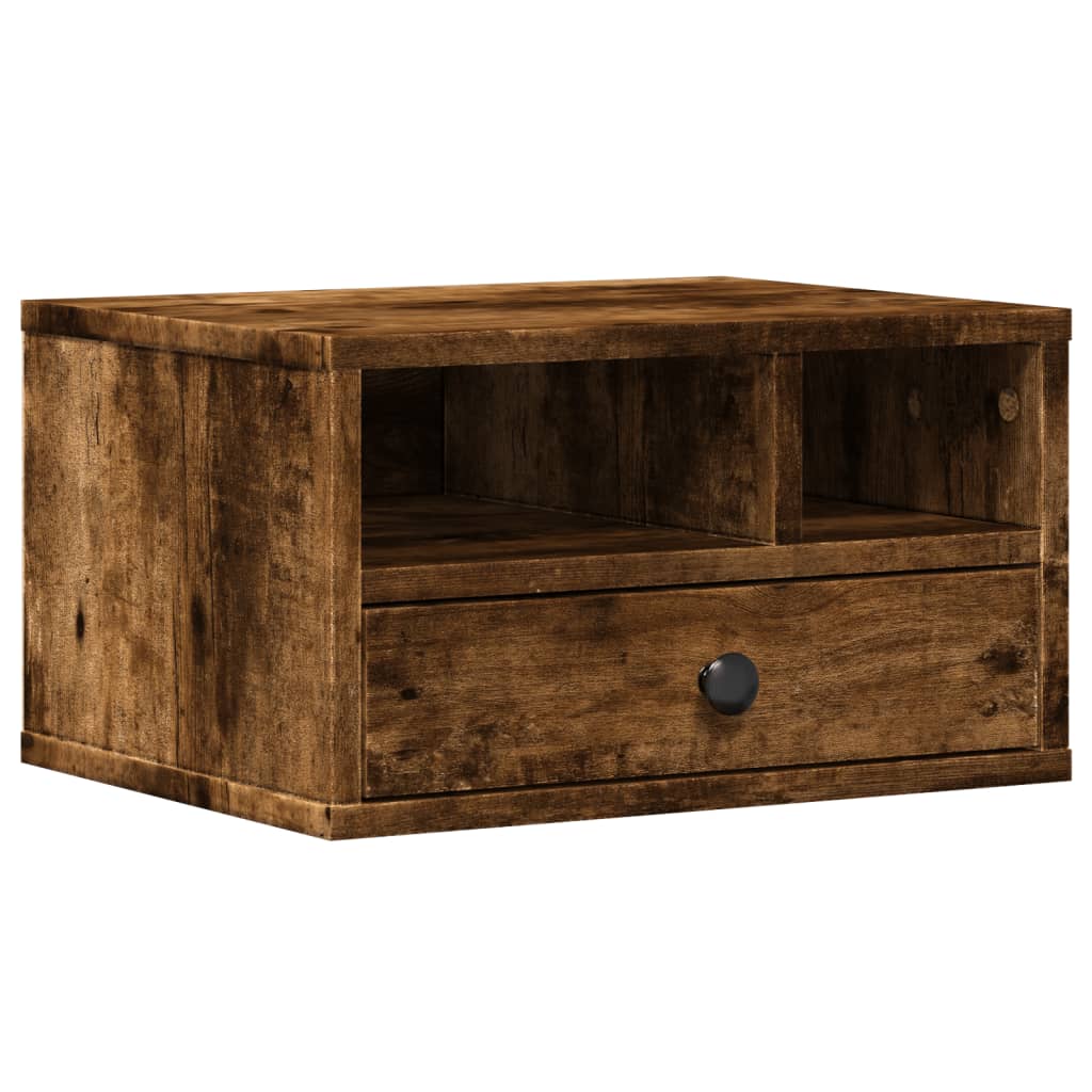 Printerkastje 40x32x22,5 cm bewerkt hout gerookt eikenkleurig is nu te koop bij PeponiXL, paradijselijk wonen!