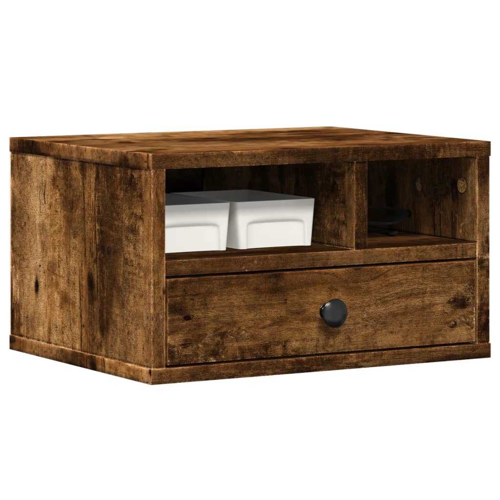 Printerkastje 40x32x22,5 cm bewerkt hout gerookt eikenkleurig is nu te koop bij PeponiXL, paradijselijk wonen!