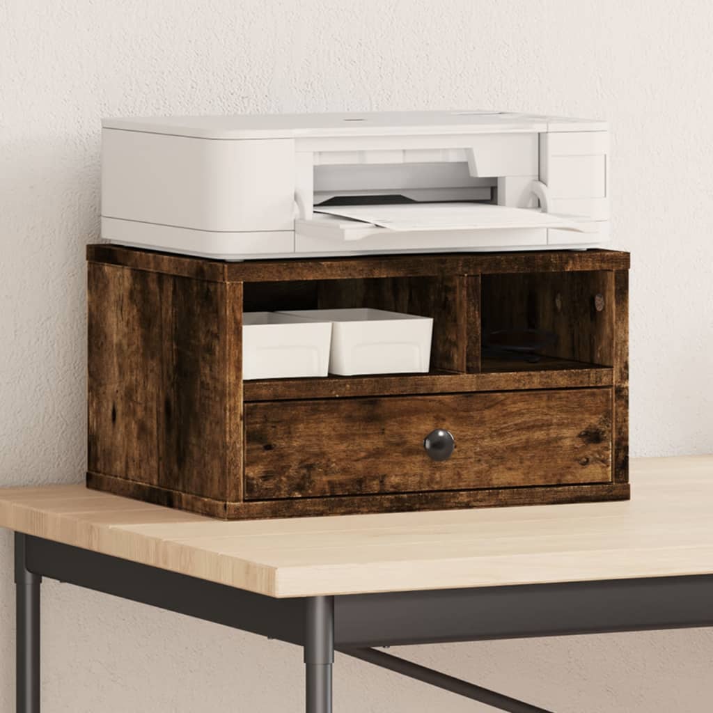 Printerkastje 40x32x22,5 cm bewerkt hout gerookt eikenkleurig is nu te koop bij PeponiXL, paradijselijk wonen!