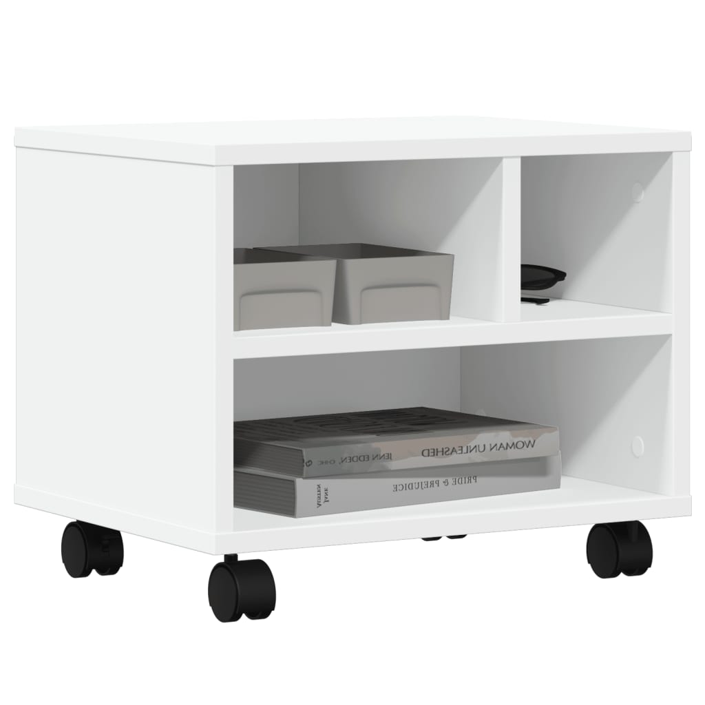 Printerkastje met wielen 41x32x34,5 cm wit is nu te koop bij PeponiXL, paradijselijk wonen!