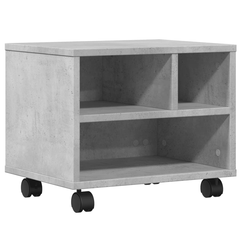 Printerkastje met wielen 41x32x34,5 cm betongrijs is nu te koop bij PeponiXL, paradijselijk wonen!