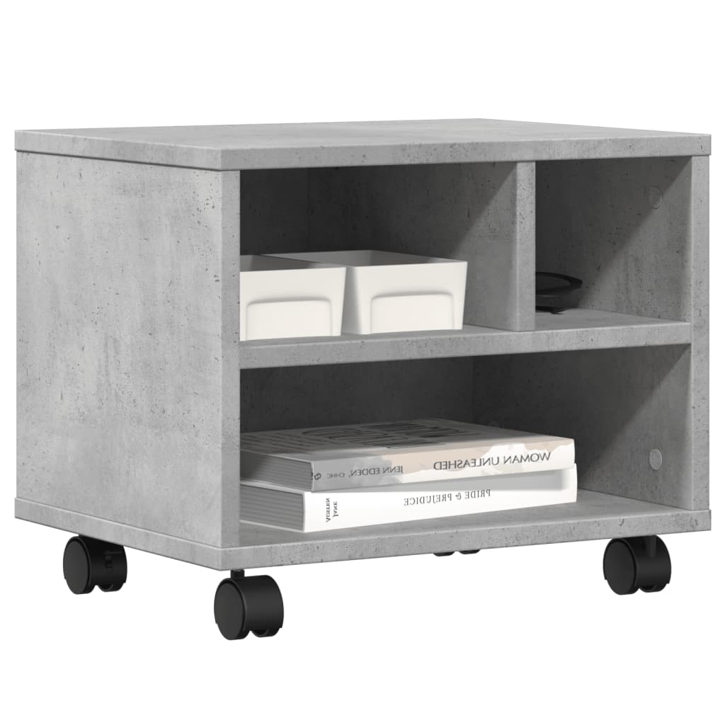 Printerkastje met wielen 41x32x34,5 cm betongrijs is nu te koop bij PeponiXL, paradijselijk wonen!