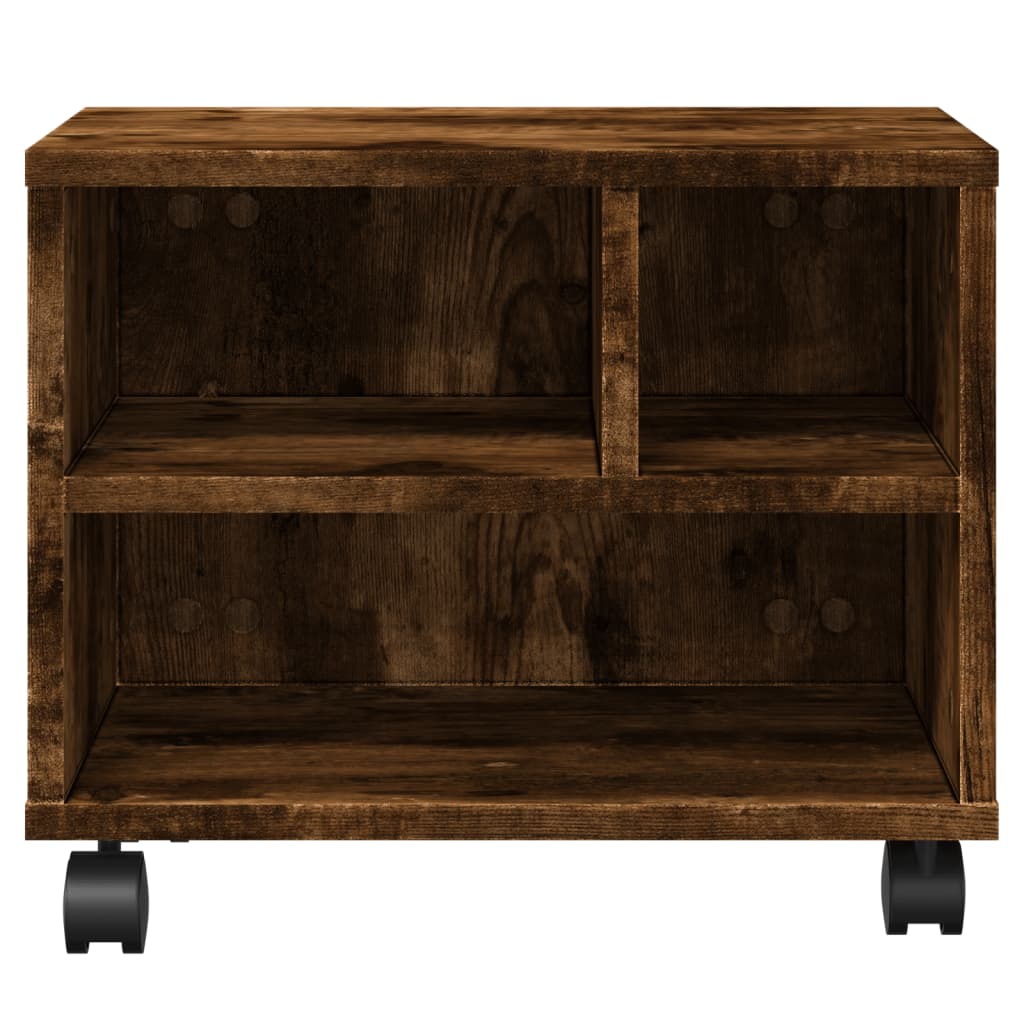 Printerkastje met wielen 41x32x34,5 cm gerookt eikenkleurig is nu te koop bij PeponiXL, paradijselijk wonen!