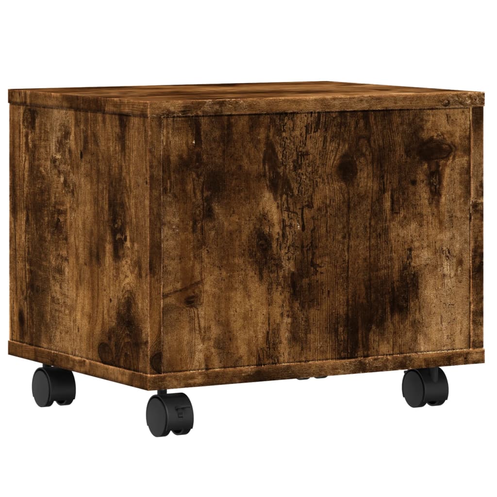 Printerkastje met wielen 41x32x34,5 cm gerookt eikenkleurig is nu te koop bij PeponiXL, paradijselijk wonen!