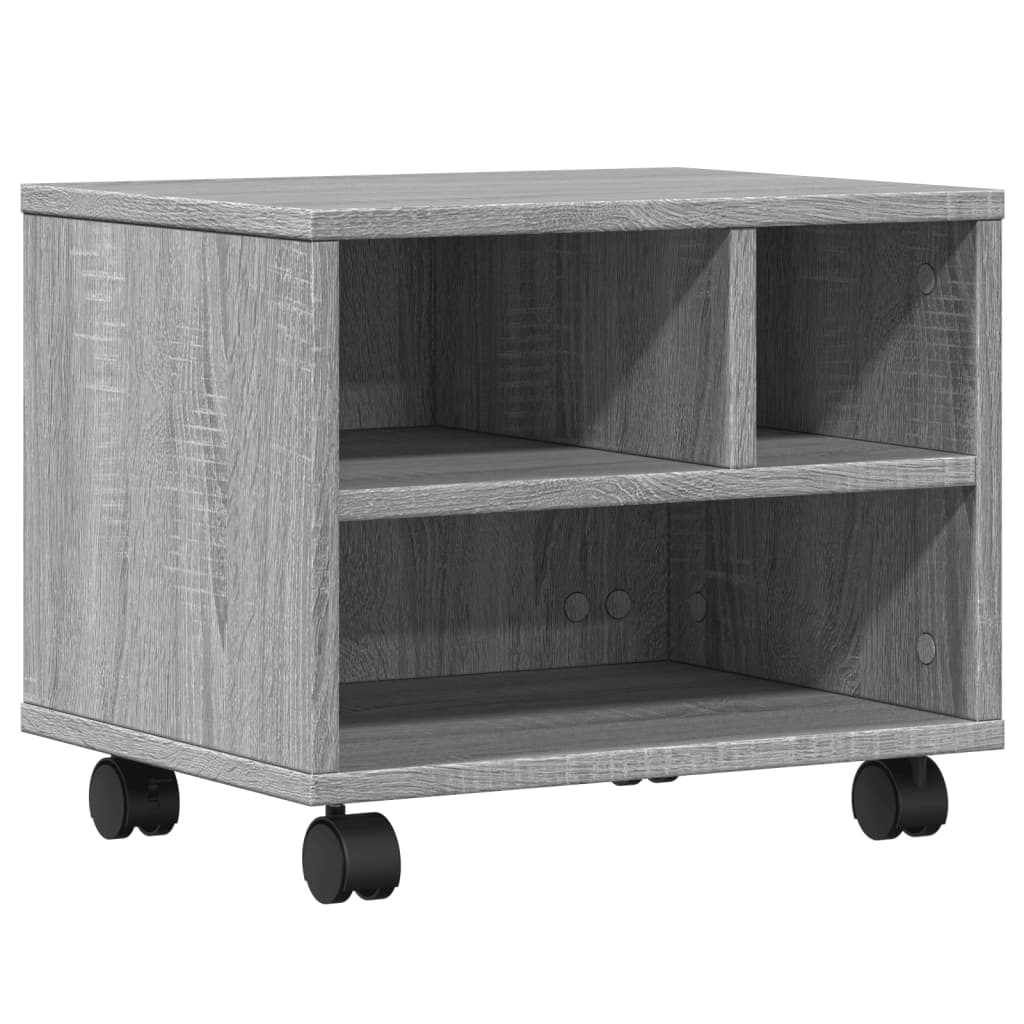 Printerkastje met wielen 41x32x34,5 cm grijs sonoma eikenkleur is nu te koop bij PeponiXL, paradijselijk wonen!