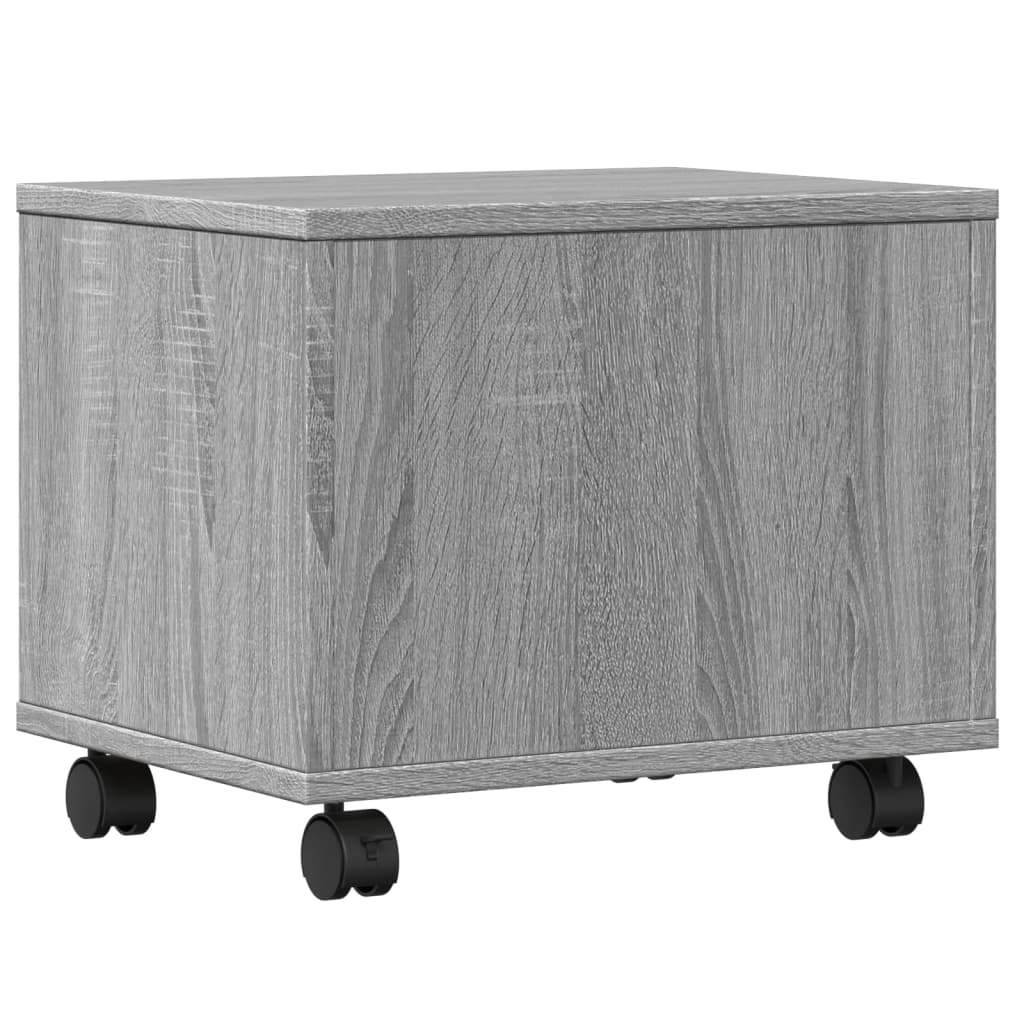 Printerkastje met wielen 41x32x34,5 cm grijs sonoma eikenkleur is nu te koop bij PeponiXL, paradijselijk wonen!
