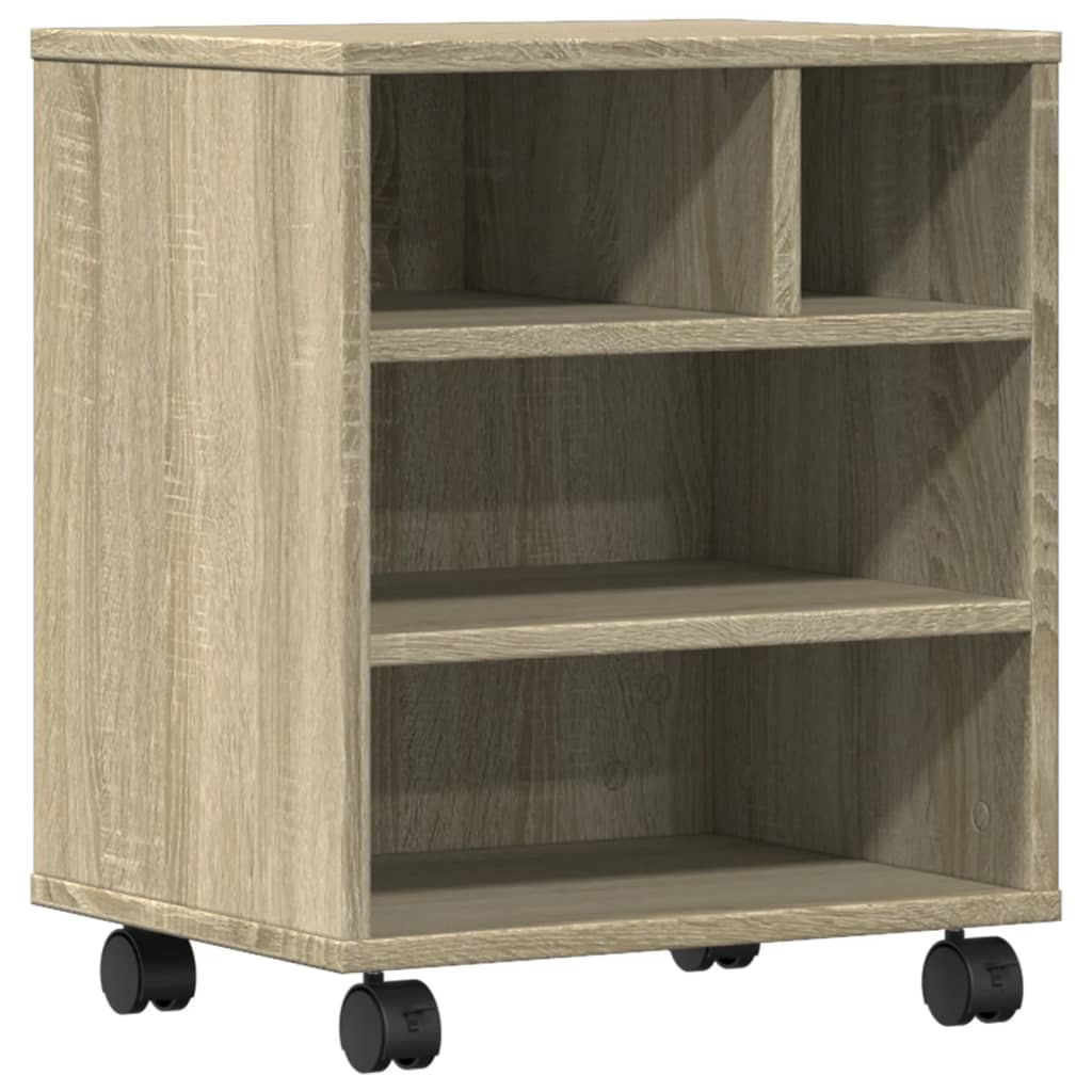 Printerkastje met wielen 41x32x48 cm sonoma eikenkleurig is nu te koop bij PeponiXL, paradijselijk wonen!