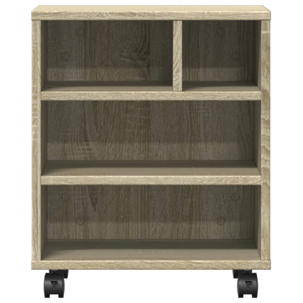 Printerkastje met wielen 41x32x48 cm sonoma eikenkleurig is nu te koop bij PeponiXL, paradijselijk wonen!