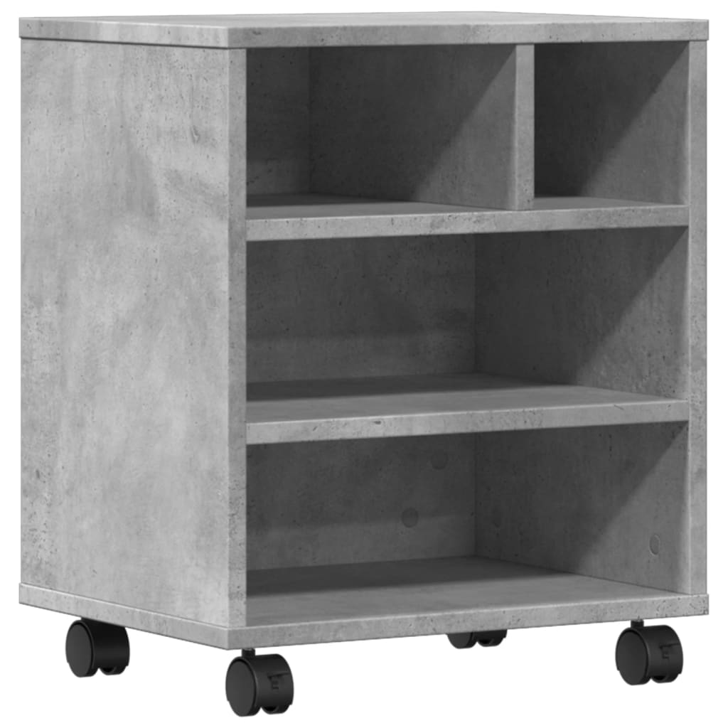 Printerkastje met wielen 41x32x48 cm betongrijs is nu te koop bij PeponiXL, paradijselijk wonen!